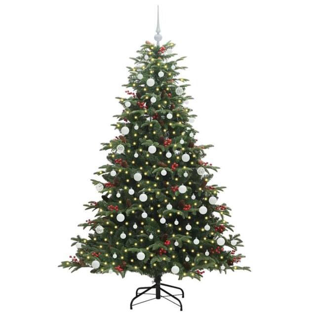 Berkfield Home Elegant Artificial Christmas Tree with 300 LEDs with Stand Green - image 1