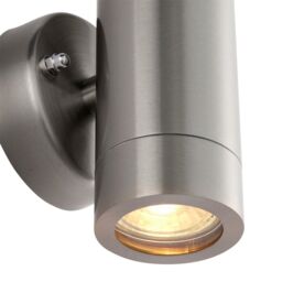 Netlighting Palin Outdoor Up Down Wall Lamp 2 Light Brushed Stainless Steel IP65 in Grey - thumbnail 5
