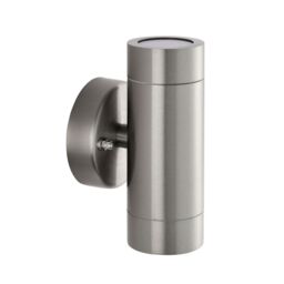 Netlighting Palin Outdoor Up Down Wall Lamp 2 Light Brushed Stainless Steel IP65 in Grey - thumbnail 3