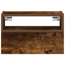 Berkfield Home Wall-mounted Bedside Cabinets 2 pcs Smoked Oak 45x26x28.5 cm in Brown - thumbnail 4