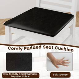 Costway 2PCS Wooden Dining Chair PU Leather Upholstered Kitchen Armless Chairs in White - thumbnail 9
