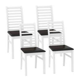 Costway 2PCS Wooden Dining Chair PU Leather Upholstered Kitchen Armless Chairs in White - thumbnail 3