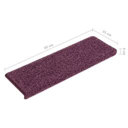 Berkfield Home Carpet Stair Treads 15 pcs 65x21x4 cm Dark Purple - Size: Medium - thumbnail 6