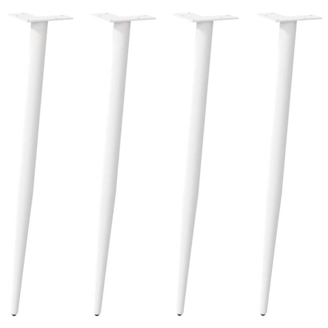 Berkfield Home Coffee Table Legs Conical Shape 4 pcs White 72-73 cm Steel - image 1