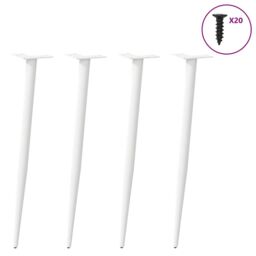 Berkfield Home Coffee Table Legs Conical Shape 4 pcs White 72-73 cm Steel - thumbnail 3