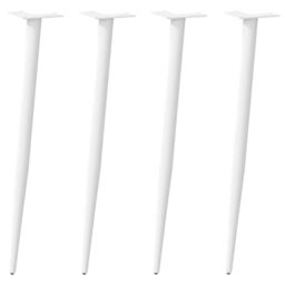 Berkfield Home Coffee Table Legs Conical Shape 4 pcs White 72-73 cm Steel - thumbnail 1