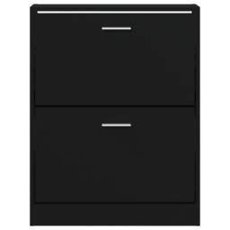 Berkfield Home Shoe Cabinet Black 59x17x81 cm Engineered Wood - Size: 59 x 17 x 81 cm - thumbnail 5