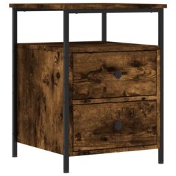 Berkfield Home Bedside Cabinet Smoked Oak 44x45x60 cm Engineered Wood in Brown - Size: 44 x 45 x 60 cm - thumbnail 2