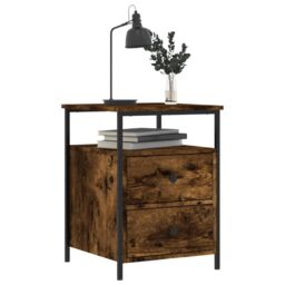 Berkfield Home Bedside Cabinet Smoked Oak 44x45x60 cm Engineered Wood in Brown - Size: 44 x 45 x 60 cm - thumbnail 3