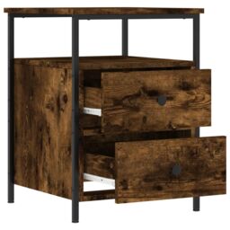 Berkfield Home Bedside Cabinet Smoked Oak 44x45x60 cm Engineered Wood in Brown - Size: 44 x 45 x 60 cm - thumbnail 6