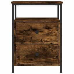Berkfield Home Bedside Cabinet Smoked Oak 44x45x60 cm Engineered Wood in Brown - Size: 44 x 45 x 60 cm - thumbnail 5