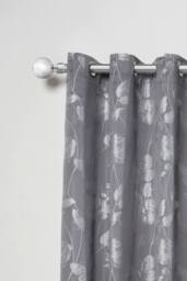 New Edge Blinds 16-19mm Sphere Extendable Eyelet Metal Curtain Pole Set in Metallic Silver - Size: 120 cm - thumbnail 2
