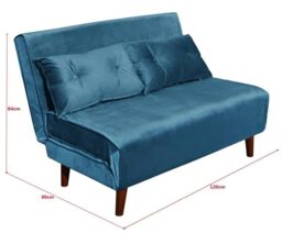 KOSY KOALA Double Sofa Bed Sleeper Foldable Portable Pillow Lounge Couch Blue Sofa Bed Living Room Furniture - thumbnail 4