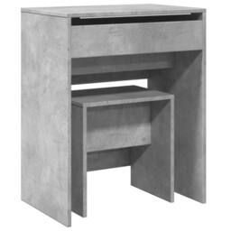 Berkfield Home Dressing Table & Stool Concrete Grey 60x40x113.5 cm
