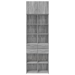 Berkfield Home Storage Cabinet Grey Sonoma 70x42.5x225 cm Engineered Wood - thumbnail 6
