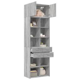 Berkfield Home Storage Cabinet Grey Sonoma 70x42.5x225 cm Engineered Wood