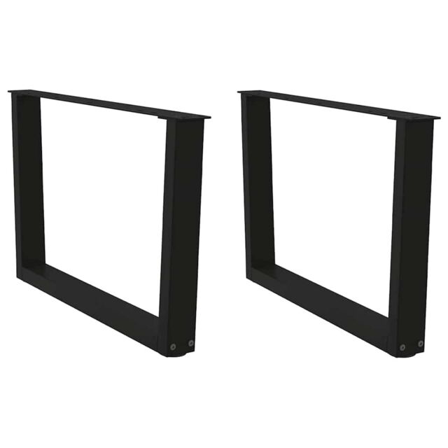 Berkfield Home Dining Table Legs V-Shape 2 pcs Black 70x(42-43.3) cm Steel - image 1