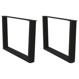 Berkfield Home Dining Table Legs V-Shape 2 pcs Black 70x(42-43.3) cm Steel - thumbnail 1