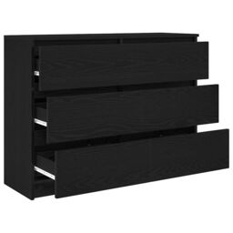 Berkfield Home Sideboard Black Oak 100x35x76 cm Engineered Wood - Size: 100 x 35 x 76 cm - thumbnail 5