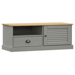 Berkfield Home TV Cabinet VIGO Grey 106x40x40 cm Solid Wood Pine - Size: 106 x 40 x 40 cm - thumbnail 2