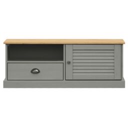 Berkfield Home TV Cabinet VIGO Grey 106x40x40 cm Solid Wood Pine - Size: 106 x 40 x 40 cm - thumbnail 5