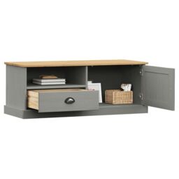 Berkfield Home TV Cabinet VIGO Grey 106x40x40 cm Solid Wood Pine - Size: 106 x 40 x 40 cm - thumbnail 3