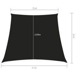 Berkfield Home Sunshade Sail Oxford Fabric Trapezium 2/4x3 m Black - thumbnail 6