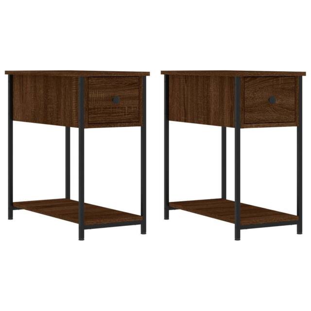 Berkfield Home Bedside Cabinets 2 pcs Brown Oak 30x60x60 cm Engineered Wood - Size: 30 x 60 x 60 cm - image 1