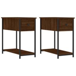Berkfield Home Bedside Cabinets 2 pcs Brown Oak 30x60x60 cm Engineered Wood - Size: 30 x 60 x 60 cm - thumbnail 1