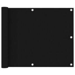 Berkfield Home Balcony Screen Black 75x600 cm Oxford Fabric - thumbnail 1
