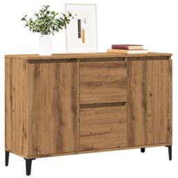 Berkfield Home Sideboard Artisan Oak 102x35x70 cm Engineered Wood in Brown - Size: 102 x 35 x 70 cm - thumbnail 1