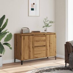 Berkfield Home Sideboard Artisan Oak 102x35x70 cm Engineered Wood in Brown - Size: 102 x 35 x 70 cm - thumbnail 3