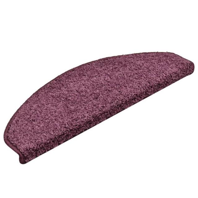 Berkfield Home Comfortable Carpet Stair Treads 15 pcs Dark Purple 65x21x4 cm - Size: Medium - image 1