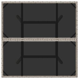 Berkfield Home Garden Table with Glass Top Light Grey 80x80x75 cm Poly Rattan - Size: 80 x 80 x 75 cm - thumbnail 8