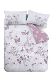 Catherine Lansfield 'Scatter Butterfly' Duvet Set in Purple - Size: Single - thumbnail 5