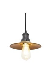 Industville Brooklyn Flat Pendant, 8 Inch, Brass, Pewter Holder in Bronze - thumbnail 2