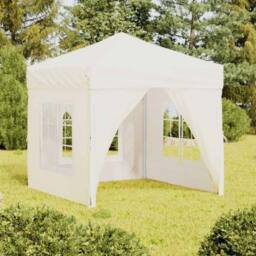 Berkfield Home Decorative Folding Party Tent with Sidewalls Cream 2x2 m - thumbnail 2