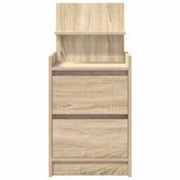 Berkfield Home Bedside Cabinet with 2 Drawers Sonoma Oak 38x34x80 cm in Brown - Size: 38 x 34 x 80 cm - thumbnail 6
