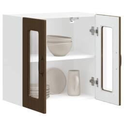 Berkfield Home Kitchen Wall Cabinet with Glass Door Kalmar Brown Oak Engineered Wood - thumbnail 5