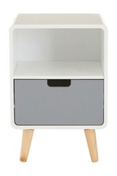 Orsina Versatile 1 Drawer Cabinet, Lightweight Display Case, White Narrow Storage Unit, Modern Bedroom Cabinet in Grey - thumbnail 7