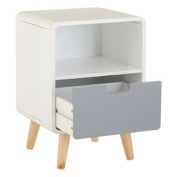 Orsina Versatile 1 Drawer Cabinet, Lightweight Display Case, White Narrow Storage Unit, Modern Bedroom Cabinet in Grey - thumbnail 5