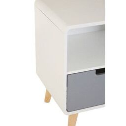 Orsina Versatile 1 Drawer Cabinet, Lightweight Display Case, White Narrow Storage Unit, Modern Bedroom Cabinet in Grey - thumbnail 9