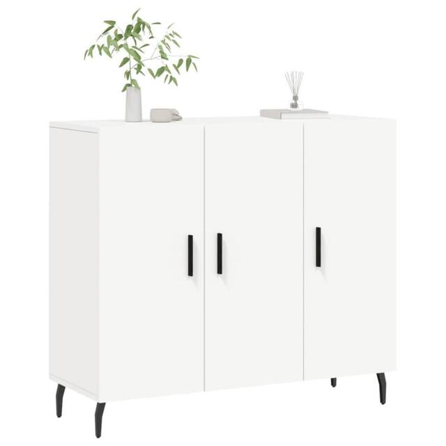 Berkfield Home Sideboard White 90x34x80 cm Engineered Wood - Size: 90 x 34 x 80 cm - image 1