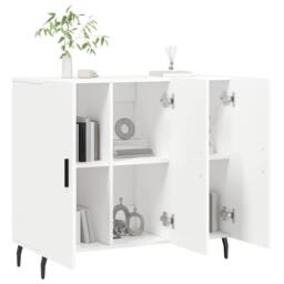 Berkfield Home Sideboard White 90x34x80 cm Engineered Wood - Size: 90 x 34 x 80 cm - thumbnail 4