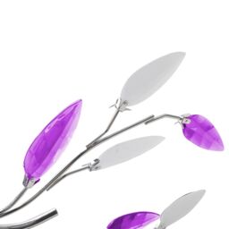 Berkfield Home Purple&White Ceiling Lamp Acrylic Crystal Leaf Arms for 5 E14 Bulbs - thumbnail 3