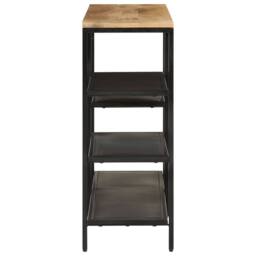 Berkfield Home Console Table 110x30x75 cm Solid Rough Mango Wood & Iron in Brown - Size: 110 x 30 x 75 cm - thumbnail 3