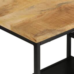 Berkfield Home Console Table 110x30x75 cm Solid Rough Mango Wood & Iron in Brown - Size: 110 x 30 x 75 cm - thumbnail 4