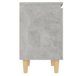 Berkfield Home Sturdy Bed Cabinet with Solid Wood Legs Concrete Grey 40x30x50 cm - Size: 40 x 30 x 50 cm - thumbnail 7