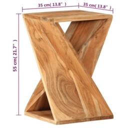 Berkfield Home Side Table 35x35x55 cm Solid Wood Acacia in Brown - Size: 35 x 35 x 55 cm - thumbnail 9