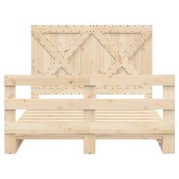 Berkfield Home Beautiful Bed Frame without Mattress with Headboard 140x200 cm So in Natural - thumbnail 5